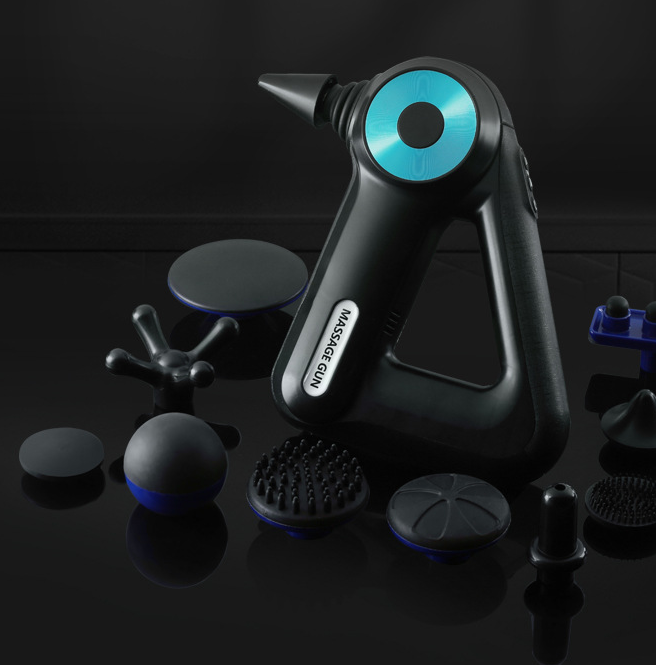 RelieveFlow™ Deep Tissue Massage Gun — 12 Heads, 6 Speeds, 4hr Battery